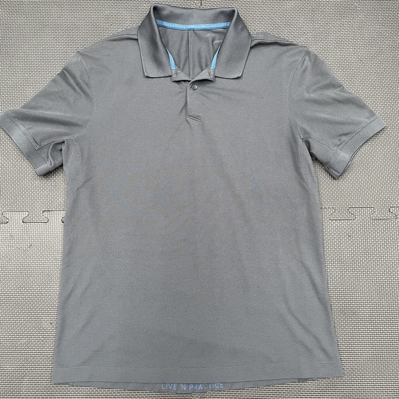 Lululemon Polo Shirt Mens Large Gray Live N Practice Athletic Golf Performance - Picture 1 of 9